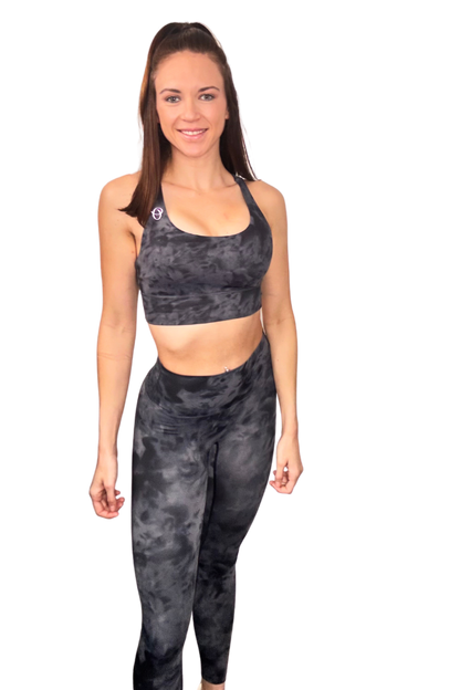 Imperial Graphite Marble Sports Bra