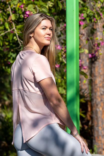 Airlift Tie-Back Blush Pink Tee