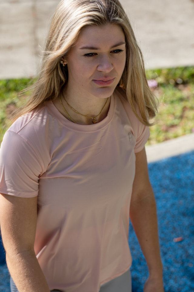 Airlift Tie-Back Blush Pink Tee